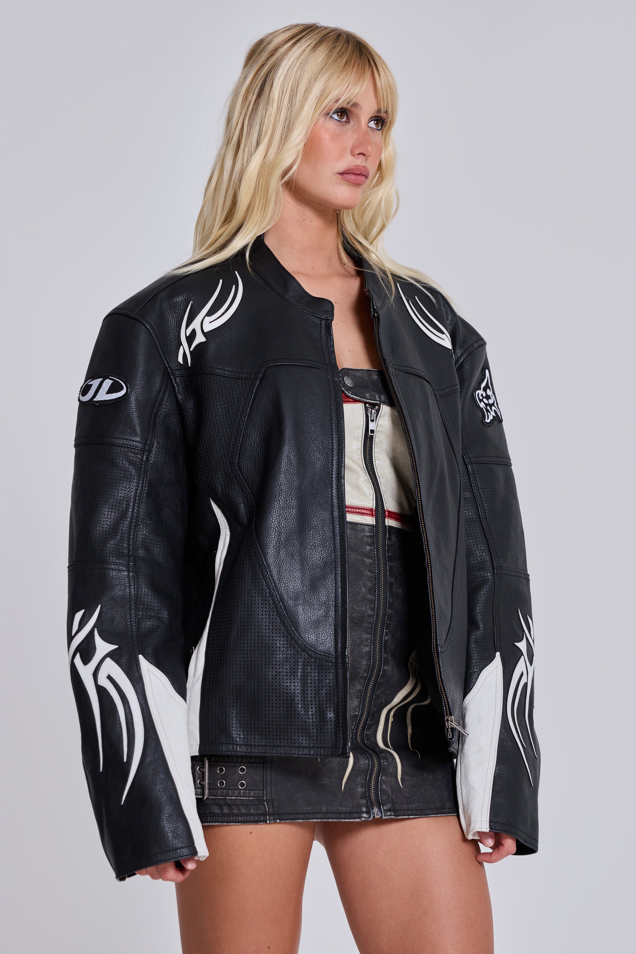 Jaded London Crash Leather Biker Jacket