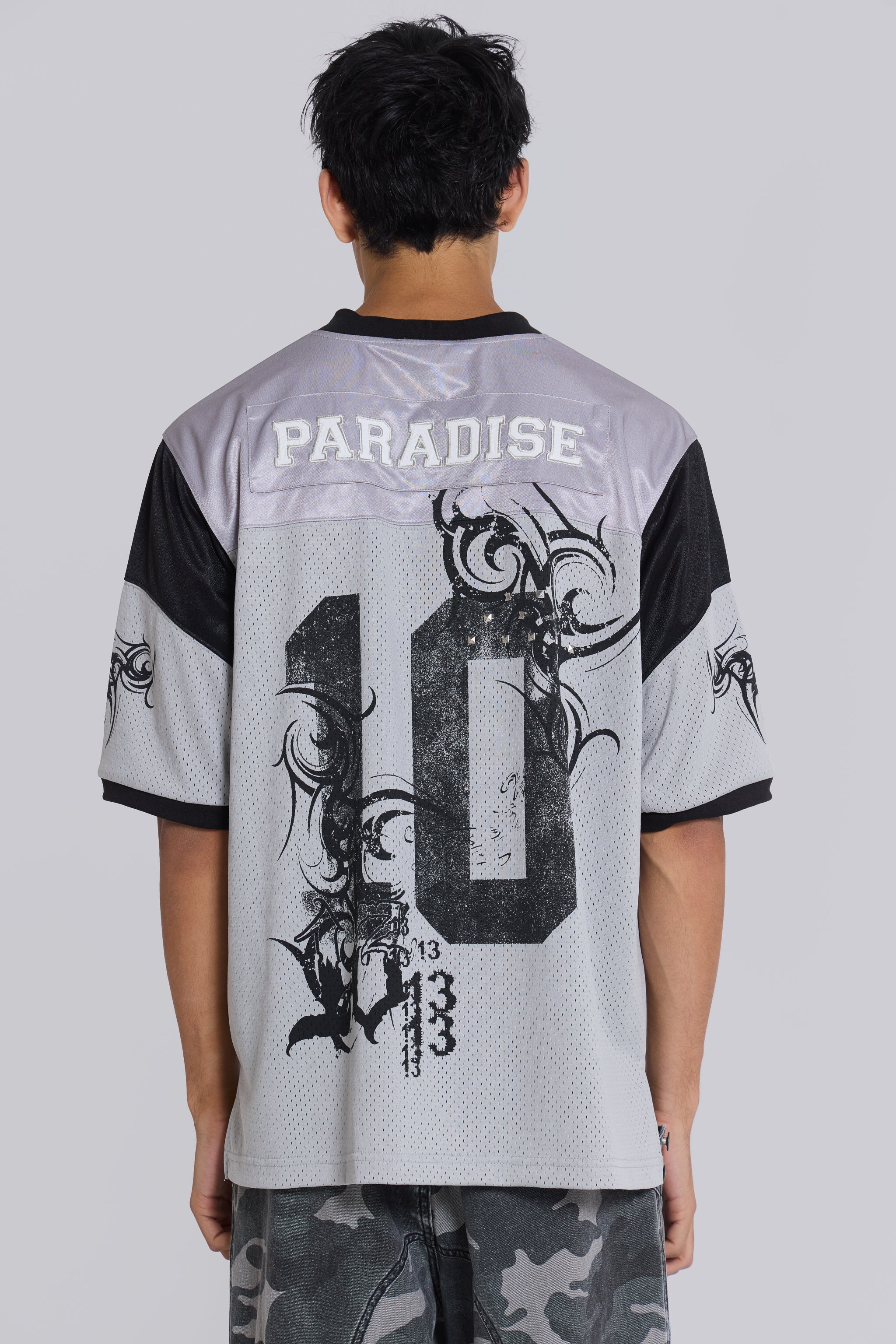 Jaded Man Paradise Silver Football Jersey