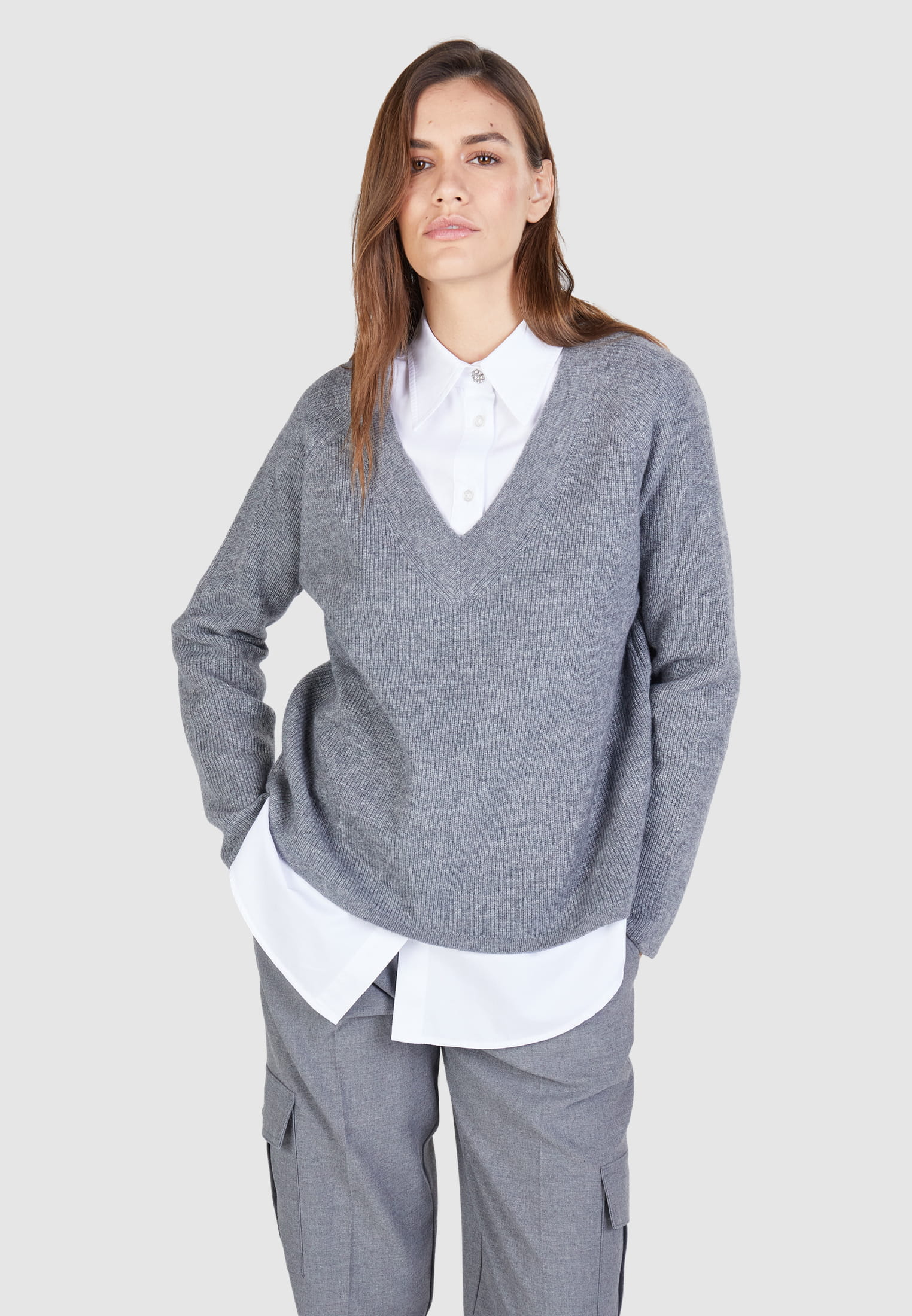 MARC AUREL V-Ausschnitt-Pullover aus hochwertigem Cashmere-Mix