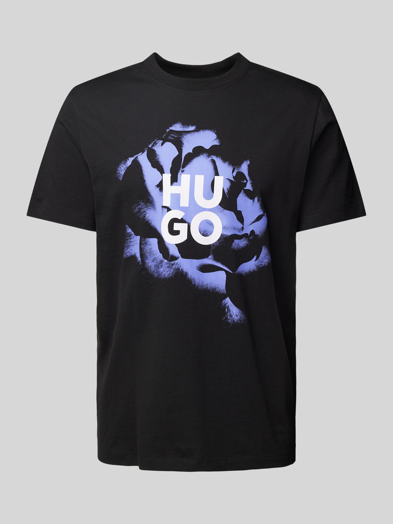 HUGO T-shirt met labelprint, model 'Dignitey'