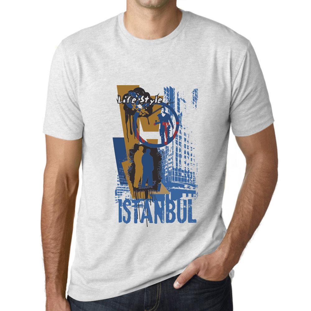 Ultrabasic Vintage T-shirt voor heren Grafisch T-shirt Istanbul Lifestyle Vintage Wit