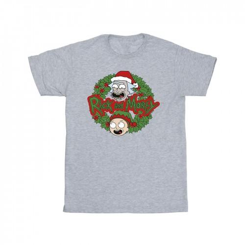 Rick And Morty Rick en Morty heren kerstkrans T-shirt