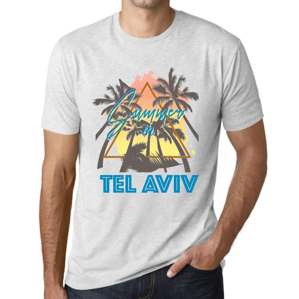 Ultrabasic Heren Vintage T-shirt Grafisch T-shirt Zomer Driehoek Tel Aviv Vintage Wit