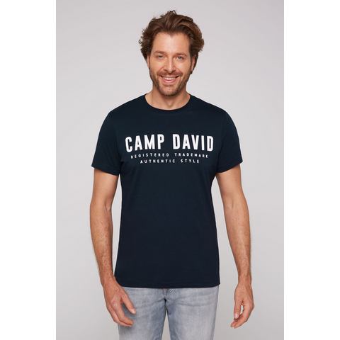 CAMP DAVID T-shirt met logoprint voor