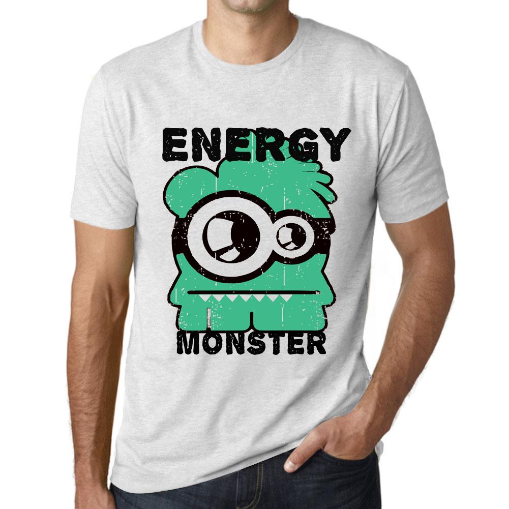 Ultrabasic Heren Vintage T-shirt Grafisch T-shirt Energie Monster Vintage Wit