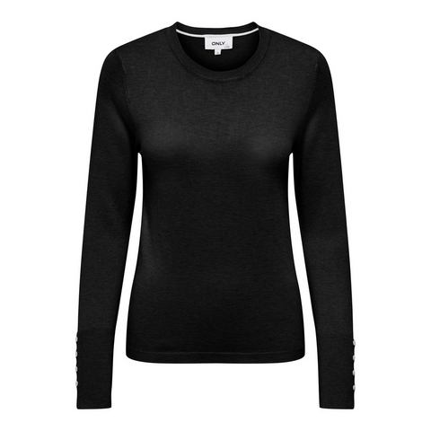 Only Trui met ronde hals ONLJULIE LIFE LS BUTTON O-NECK CC KNT