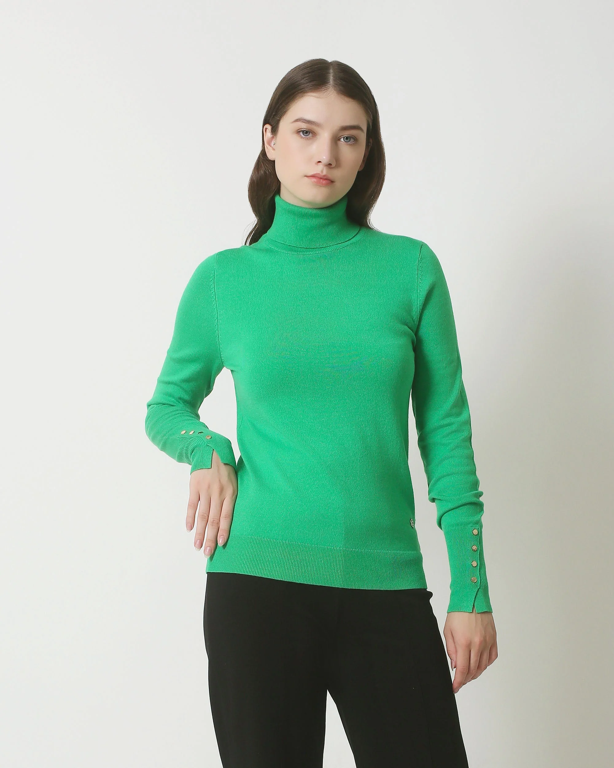 Smashed Lemon 23838 groene turtle neck top