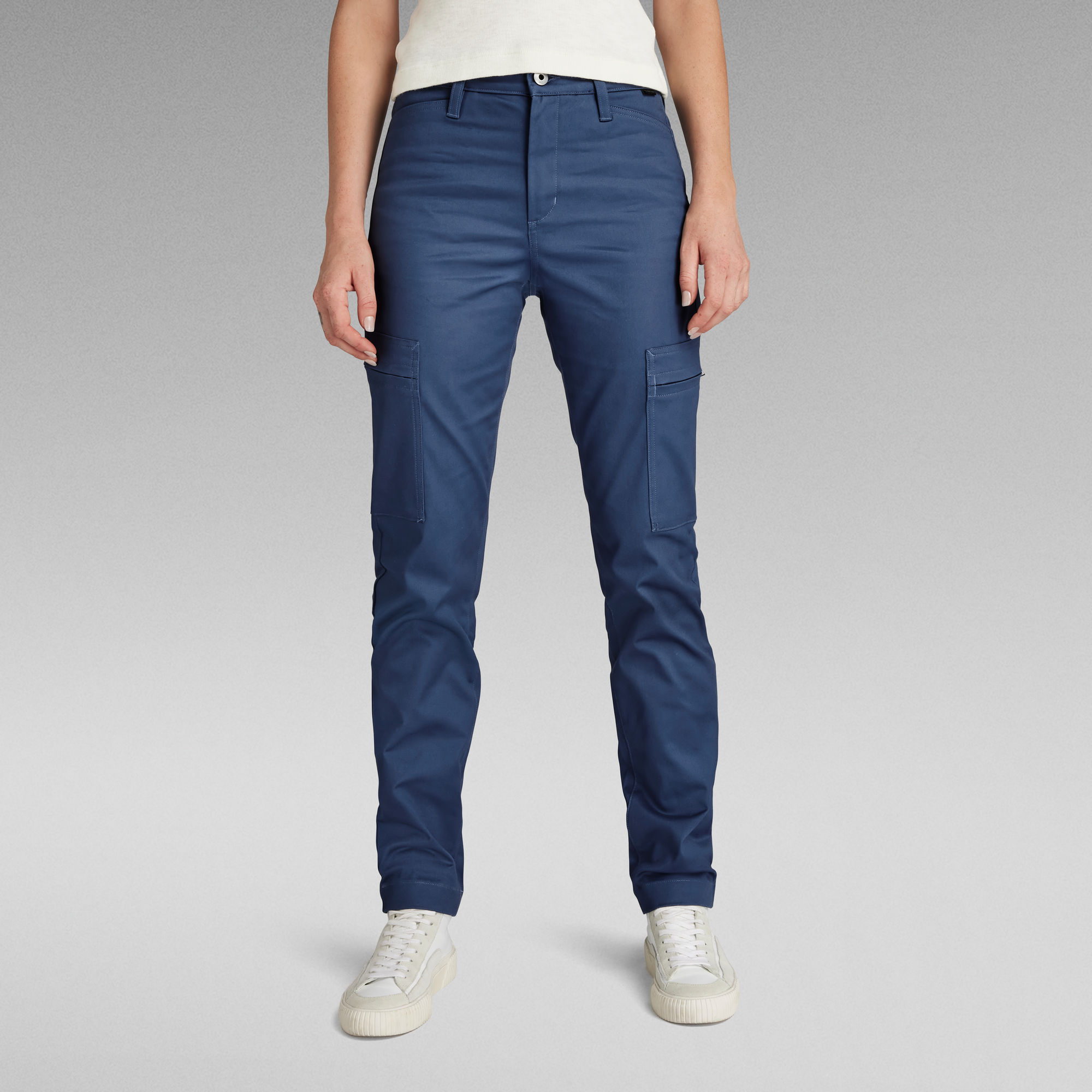 G-Star RAW Slim Cargo Broek - Midden blauw - Dames