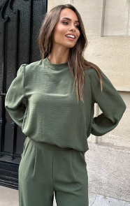 Jurkjes Blouse Long Sleeve Lilly Army