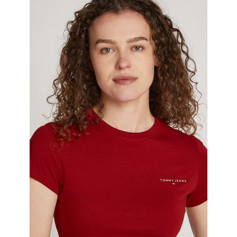 TOMMY JEANS T-shirt TJW SLIM LINEAR TEE met een logo-opschrift