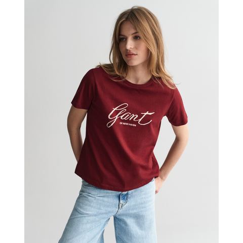 Gant T-shirt REG SCRIPT T-SHIRT Grafische -print op borsthoogte