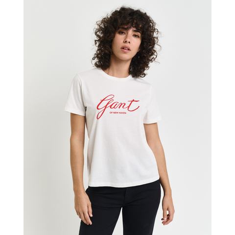 Gant T-shirt REG SCRIPT T-SHIRT Grafische -print op borsthoogte