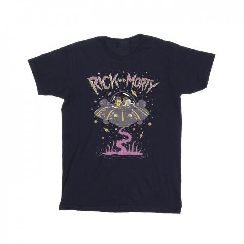 Rick And Morty Rick en Morty Heren roze ruimteschip T-shirt