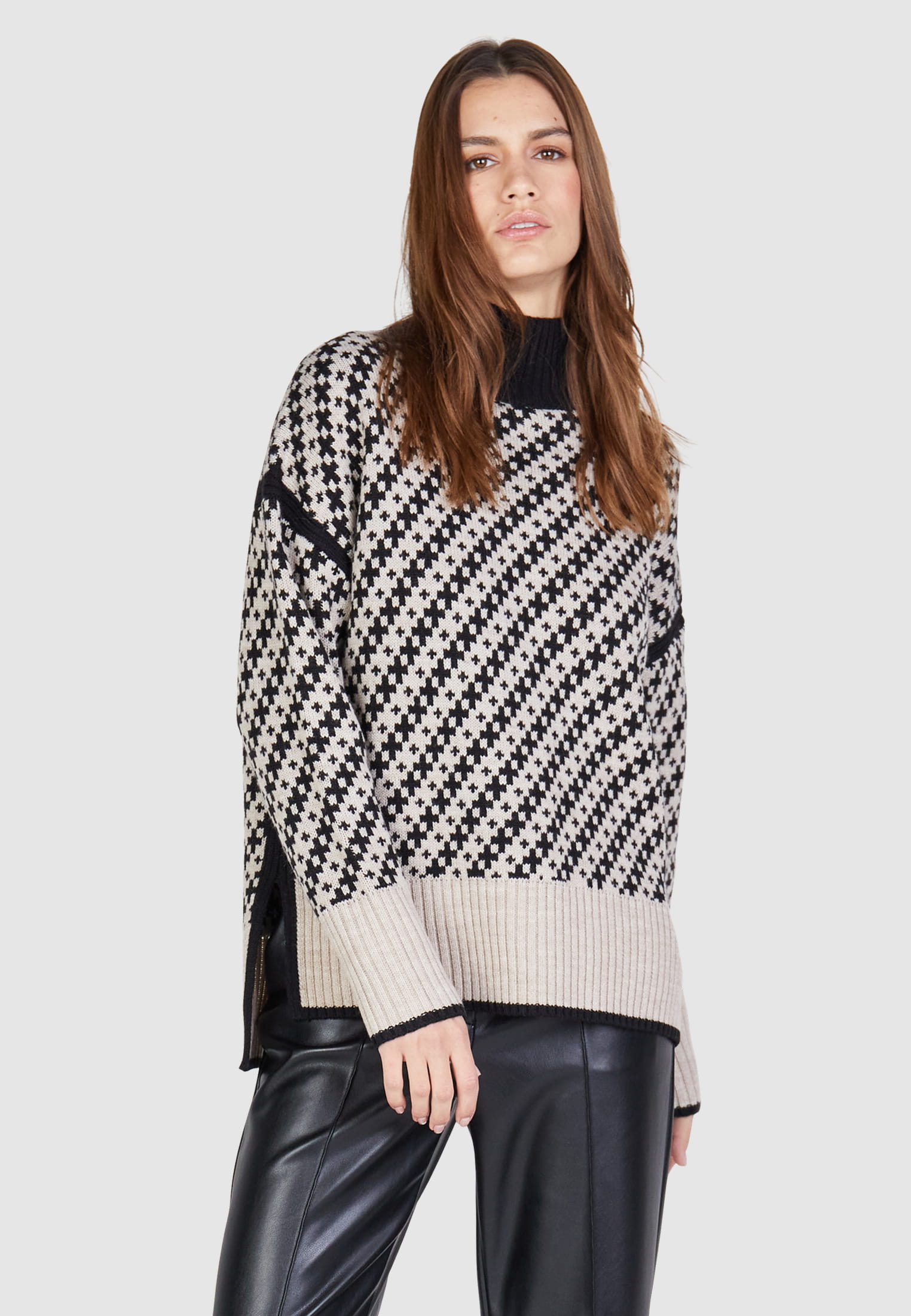 MARC AUREL Jacquard-Pullover im Minimal-Muster