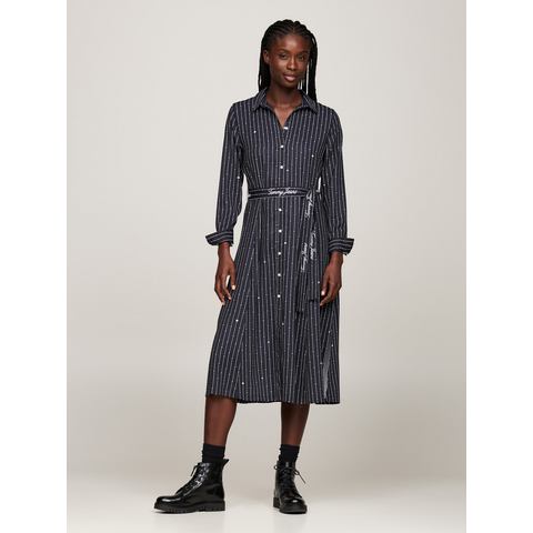 TOMMY JEANS Gebreide jurk TJW STRDST BELTED MIDI DRESS EXT