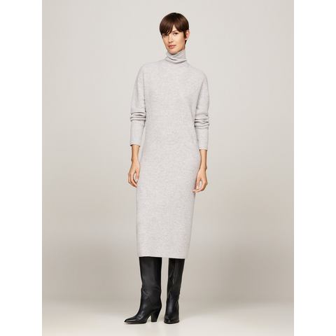 Tommy Hilfiger Gebreide jurk WOOL CASH ROLL-NK LONG DRESS