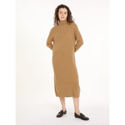 Tommy Hilfiger Gebreide jurk WOOL CASH ROLL-NK LONG DRESS