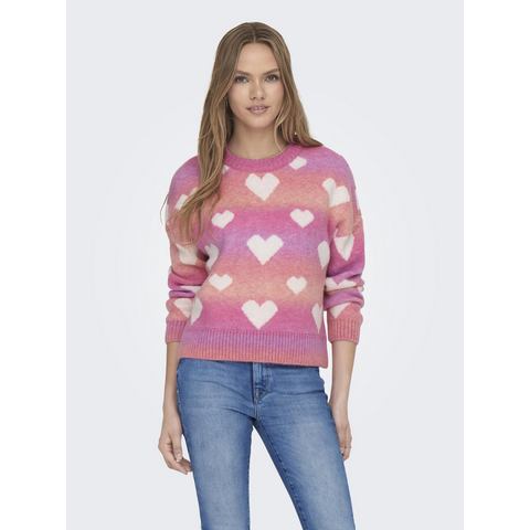 Only Gebreide trui ONLAIDA L/S HEART PULLOVER EX KNT