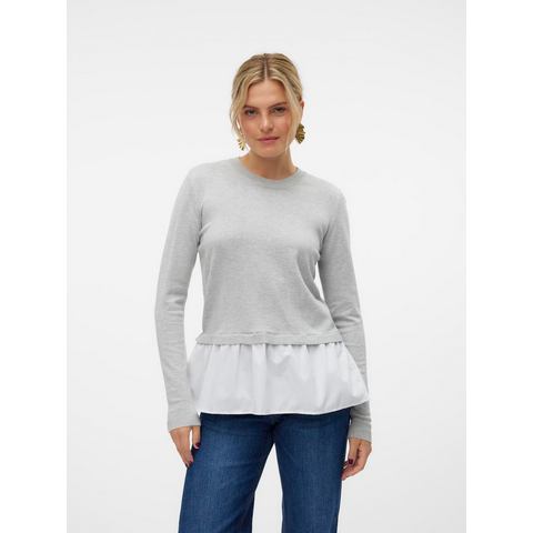 Vero Moda Trui met ronde hals VMJOSE LS O-NECK WVN MIX PULLOVER GA BOO