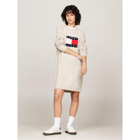 Tommy Jeans Curve Gebreide jurk TJW MLNGE FLAG SWEATER DRESS EXT