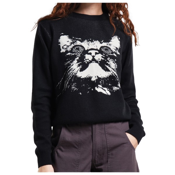 Dedicated  Women's Sweater Arendal Pepita Cats - Trui, zwart