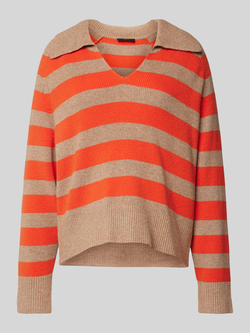 Oui Gebreide pullover met V-hals