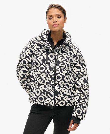 Superdry Sport Wijdvallende Ski Pufferjas Zwart