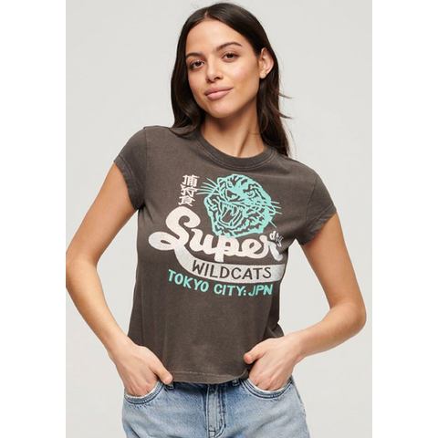 Superdry Shirt met korte mouwen EMBELLISHED POSTER CAP SLV TEE