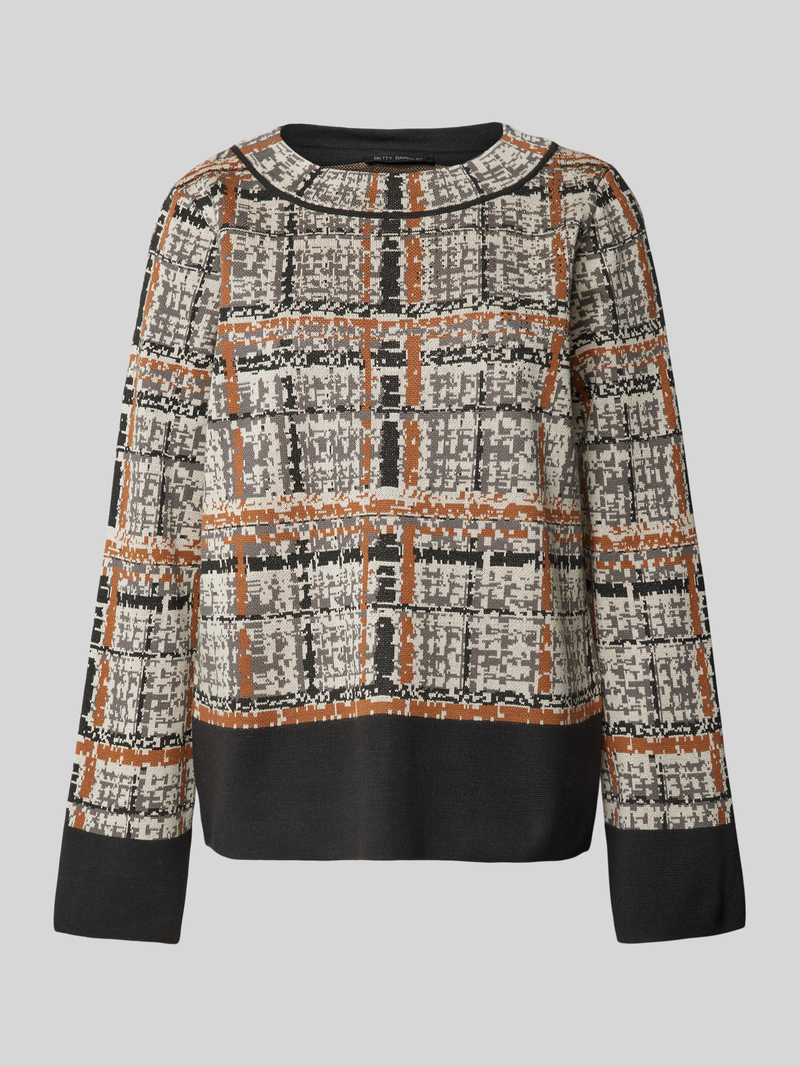 Betty Barclay Gebreide pullover met geribde ronde hals