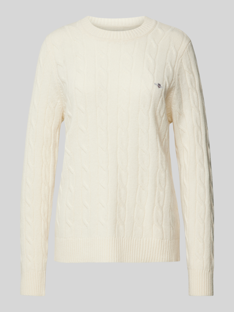 Gant Gebreide pullover met kabelpatroon