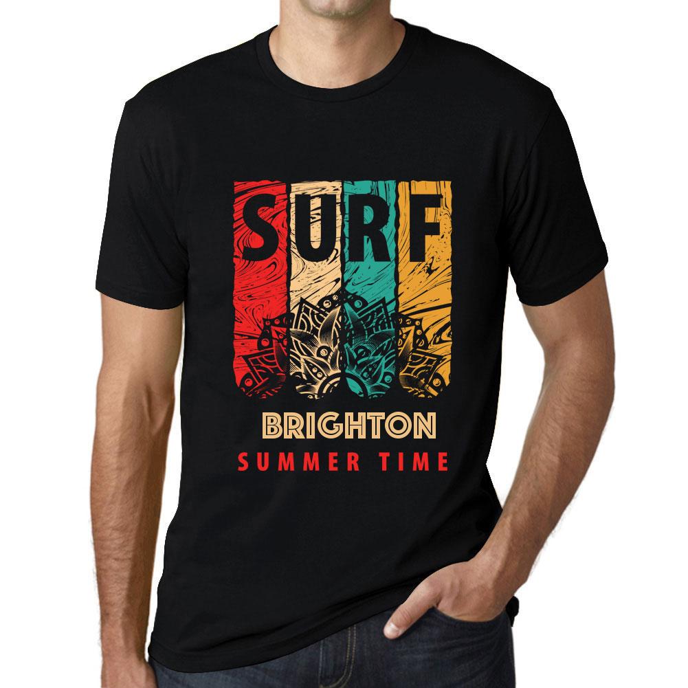 Ultrabasic Heren Vintage T-shirt Grafisch T-shirt Surf Zomertijd Brighton Diep Zwart