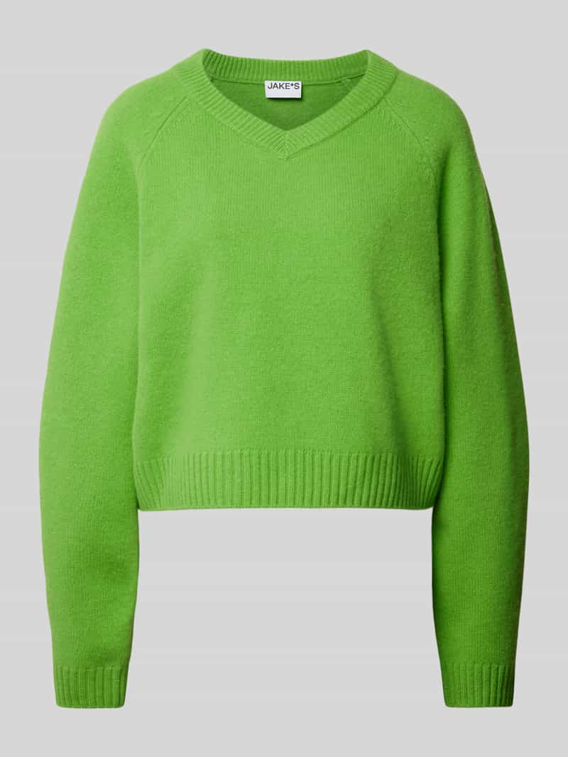 Jake*s Casual Wollen pullover met afgeronde V-hals