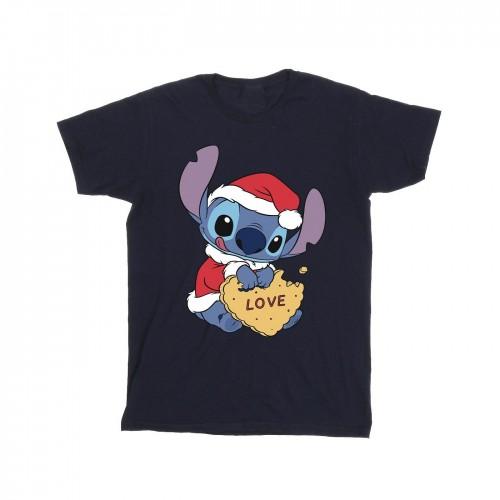 Disney Heren Lilo en Stitch Christmas Love Biscuit T-shirt