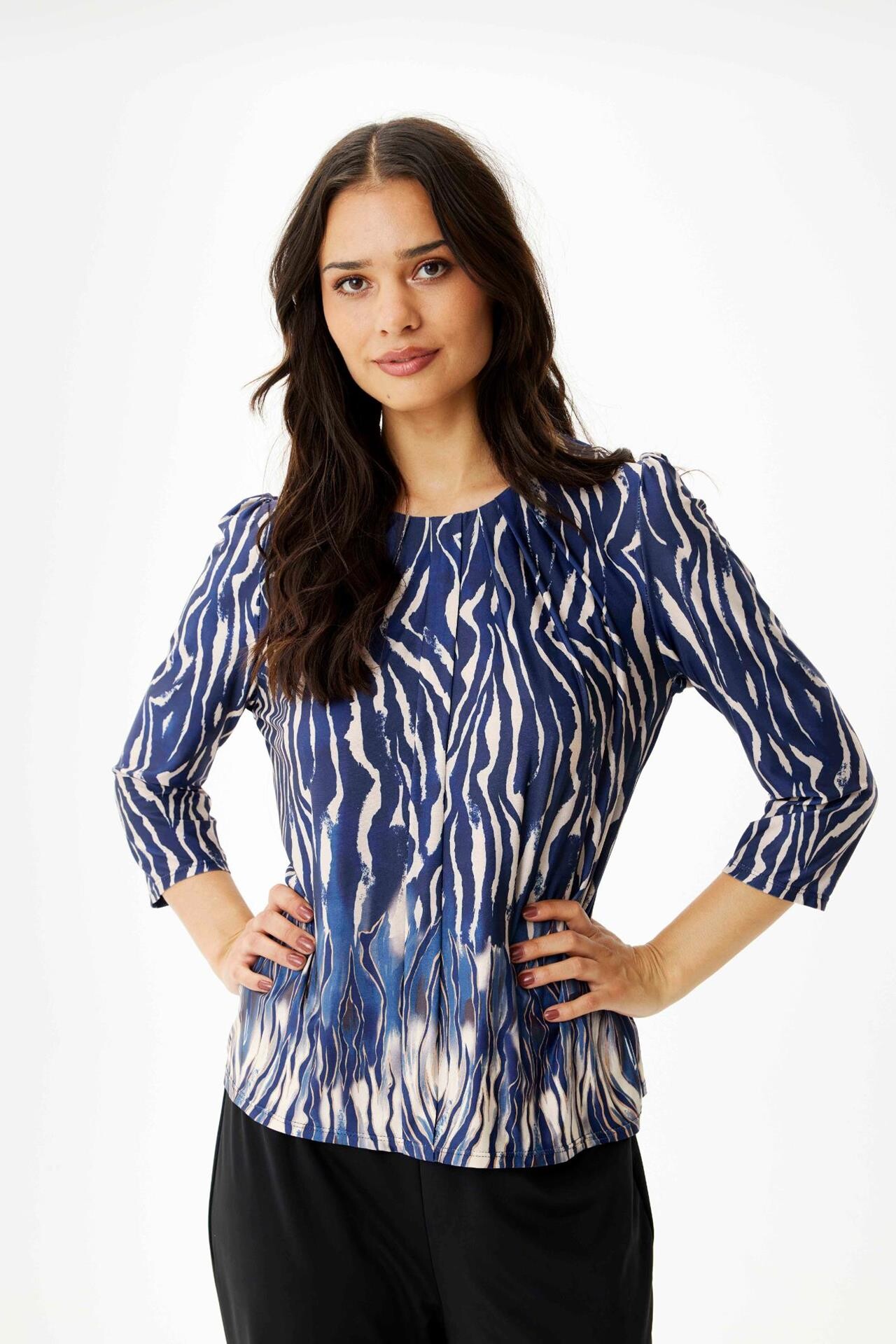 IN FRONT MARCIA BLOUSE 16433 501 (Blue 501)