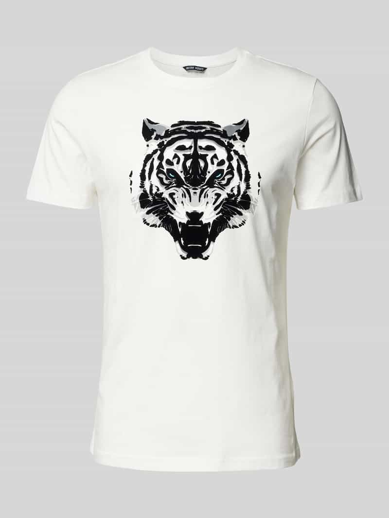 Antony Morato T-shirt met geribde ronde hals