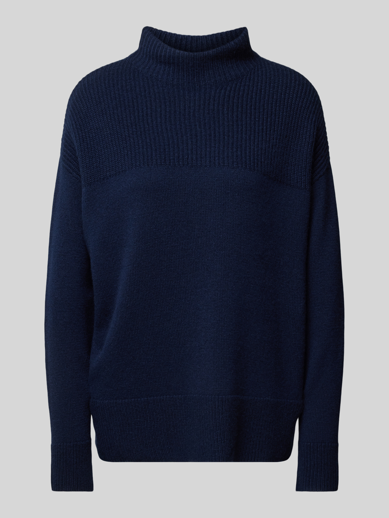 Jake*s Collection Gebreide pullover van kasjmier met opstaande kraag