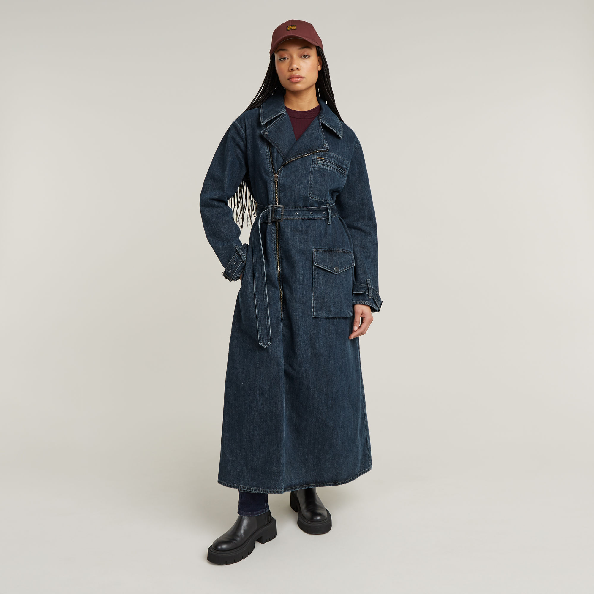 G-Star RAW Long Biker Trenchcoat - Donkerblauw - Dames