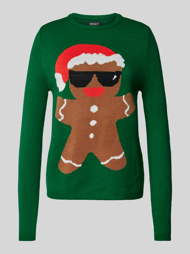 Only Gebreide pullover met ronde hals, model 'XMAS COOKIES'