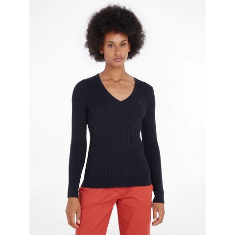 Tommy Hilfiger Gebreide trui CO CABLE V-NK SWEATER