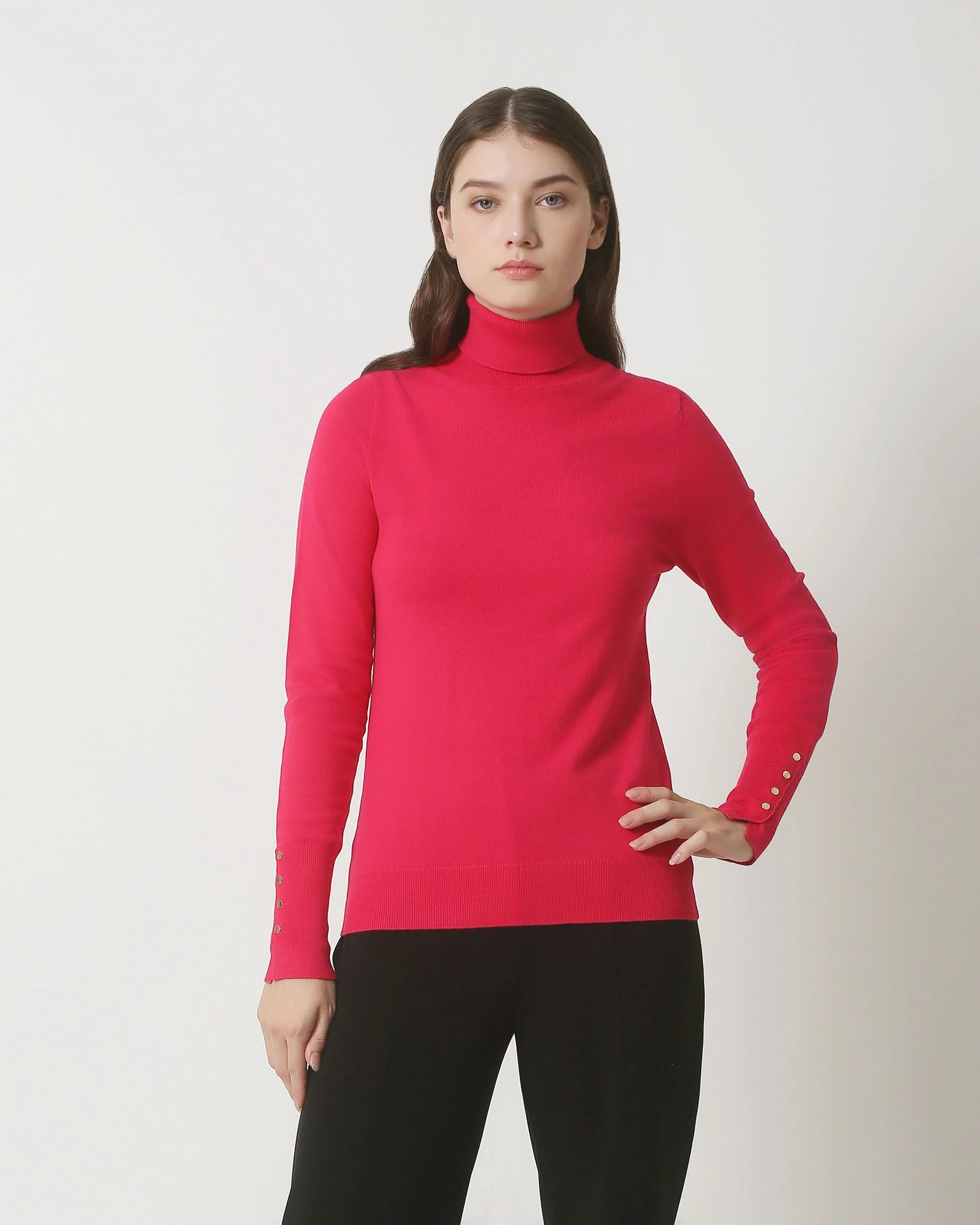 Smashed Lemon 23836 roze turtle neck top