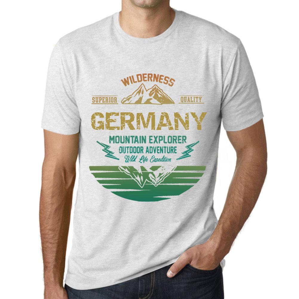 Ultrabasic Heren Vintage T-shirt Grafisch T-shirt Mountain Explorer Duitsland Vintage Wit