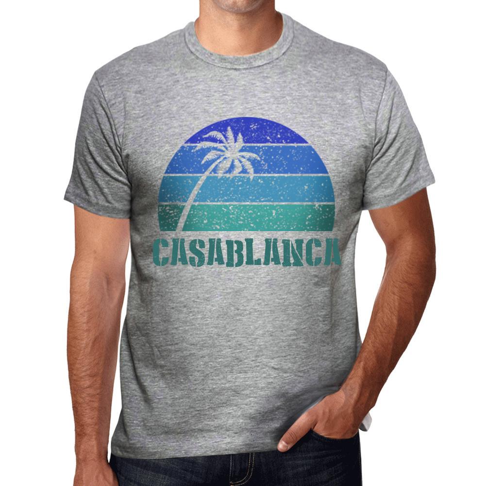 Ultrabasic Vintage T-shirt voor heren Grafisch T-shirt Casablanca Sunset Grijs gemêleerd