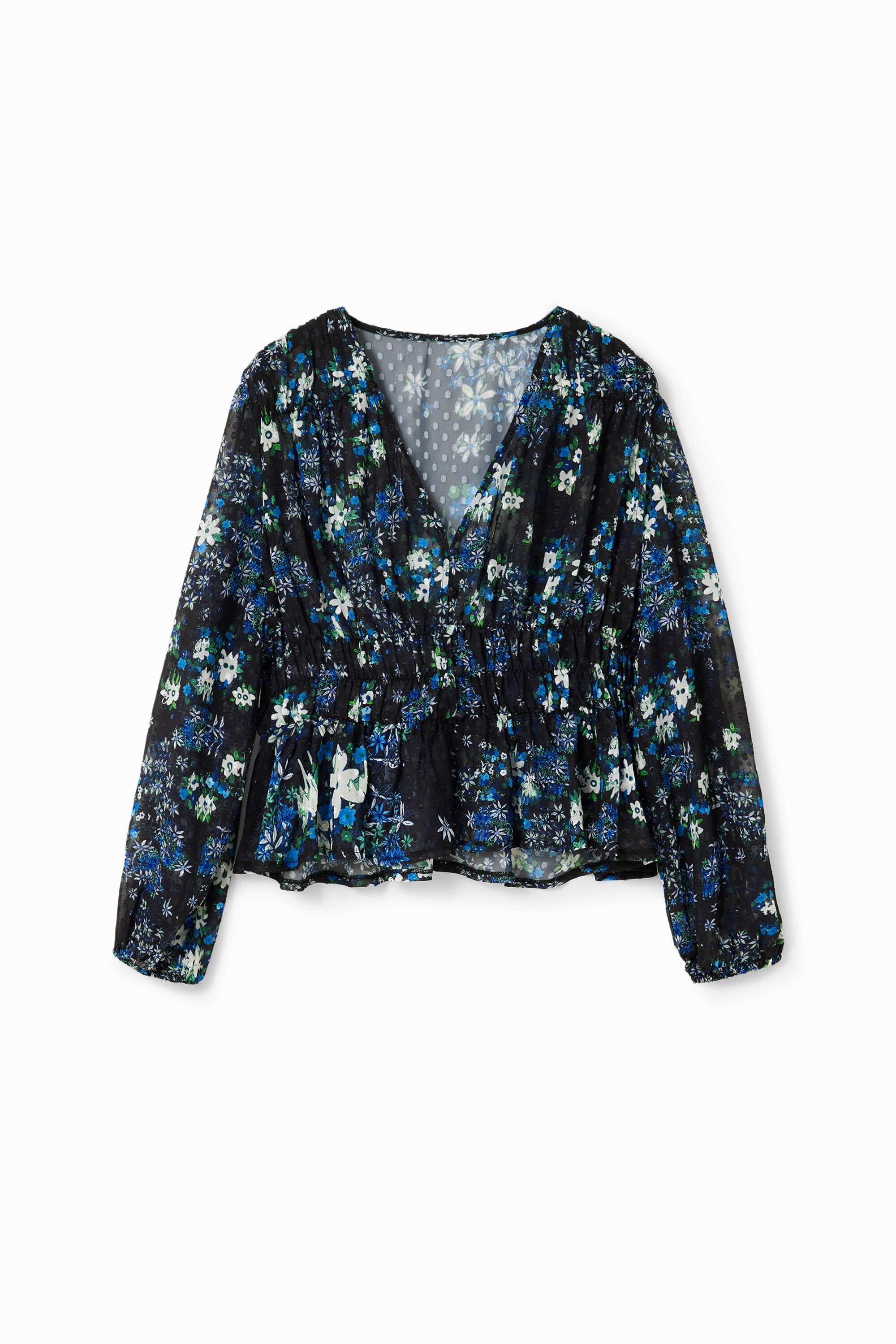 Desigual Plumeti blouse met bloemen - BLUE