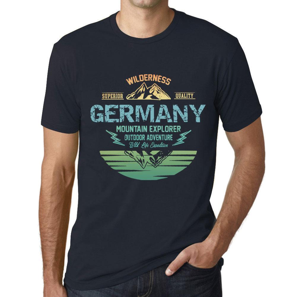 Ultrabasic Heren Vintage T-shirt Grafisch T-shirt Mountain Explorer Duitsland Marine