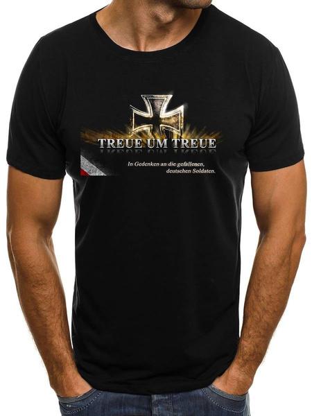 Shirtbude treue ehre krieg deutschland kreuz fahne germany print tshirt