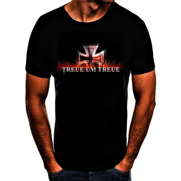 Shirtbude treue ehre krieg deutschland kreuz fahne germany print tshirt rot shirt