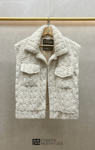 The Musthaves Furry Detailed Gilet Beige