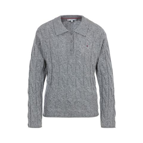 Tommy Hilfiger Trui met polokraag SOFT WOOL CABLE POLO SWEATER