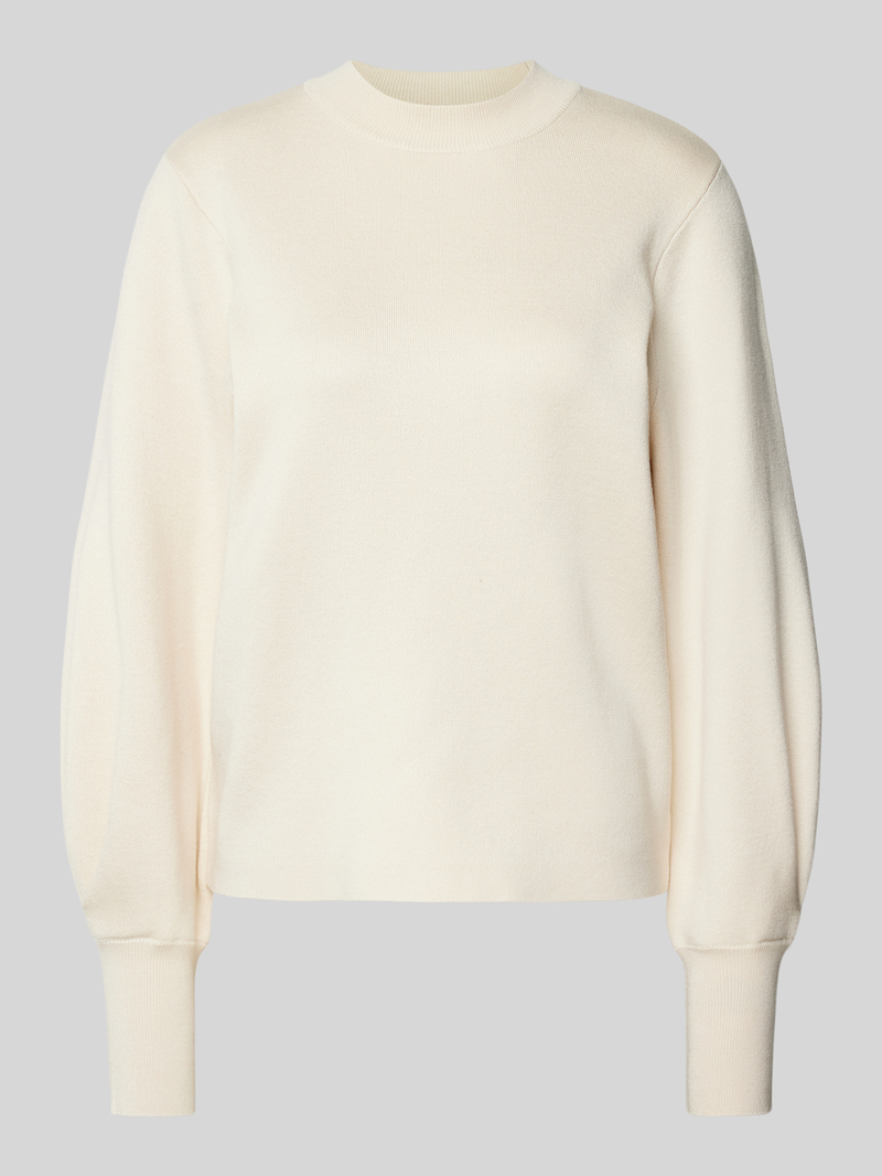 Jake*s Collection Gebreide pullover met ballonmouwen en ronde hals