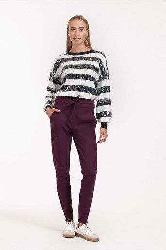 Studio Anneloes Downstairs bonded trousers - blackberry - 12015